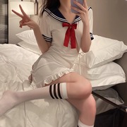 学生制服cos服性感纯欲高腰绑带激情却免脱水手服jk情调睡衣套装