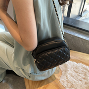 高级质感小包包女2023韩版时尚菱格链条单肩斜挎包百搭小方包