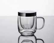 恒福茗雅杯心悦杯绿茶红茶专用杯茶水分离高硼硅玻璃三件杯耐热杯