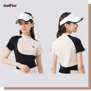 女士短袖高尔夫 夏季户外运动休闲圆领T恤GOLF女款服时尚白色