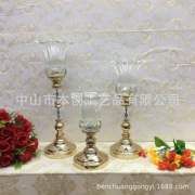 婚庆用品婚礼装饰铁艺路引，花排金色花器金属，烛台水晶蜡烛台蜡烛杯