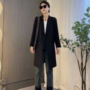 黑色西装外套女春秋，韩版中长款小众修身气质，高级感西服上衣女