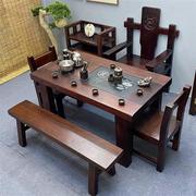 老船木木大板原木茶桌椅组合老船木茶桌椅组合s小茶台实木茶桌功