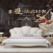 工厂美式轻奢实木床1.8米主，卧室婚床简欧风格1.5米网红高箱床