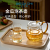 北大史玻璃(史玻璃)泡茶壶，加厚花茶壶家用耐热高硼硅玻璃茶具南瓜壶单壶