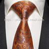 Ptah Atum 真丝领带男 橙色腰果花领带 男士正装商务结婚领带
