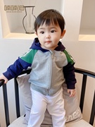 男宝宝秋装开衫外套，1-2-3岁婴n儿夹克春秋小男童运动上衣儿童衣服