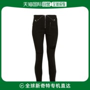 香港直邮rta女士，磨破拉链装饰中腰紧身牛仔裤