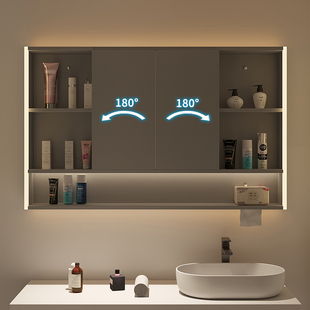 浴室镜柜隐藏式风水镜箱卫生间，防水实木壁挂卫浴，镜子置物架镜面柜