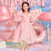 儿童周岁生日宴童话公主裙甜美影楼拍摄花童小伴娘女孩唱歌演出服