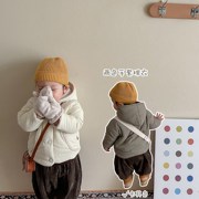 韩国婴童装连帽加绒厚棉服，秋冬男女婴儿棉袄，小宝宝棉衣外套潮