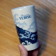 日本进口SAPPORO三宝乐札幌YEBISU惠比寿啤酒杯陶瓷杯 大海浪花图