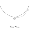 Vary Vase爱心项链原创纯银锆石轻奢小众锁骨链