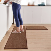 亚麻厨房地板垫地垫水洗地毯橡胶背衬天然斜纹厨房地毯