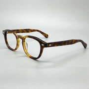 私藏孤品手造眼镜框板材复古男日本粗框成品近视眼镜架手造英伦风