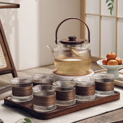 玻璃花茶壶茶杯套装蜡烛加热下午茶具煮茶炉，泡水果茶美容院养生壶