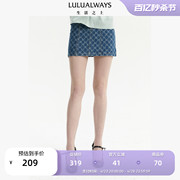 lulualways我爱露露秋季气质，休闲印花蓝色牛仔，短裙性感半身裙