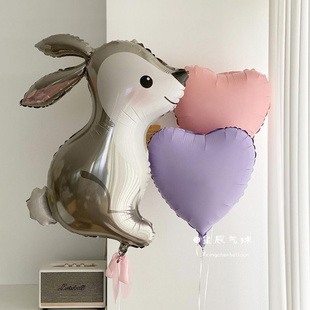 兔子动物铝膜气球儿童宝宝，周岁生日场景布置小兔子，汽球道具氦气