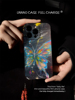 涂鸦蝴蝶个性小众艺术软壳适用于苹果15promax手机壳小米14艺术13Pro款华为MATE60PRO全包镜头软一加oppo
