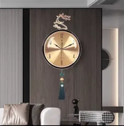 北极星舵手挂钟客厅装饰创意，钟表船舵摇摆静音石英钟挂表