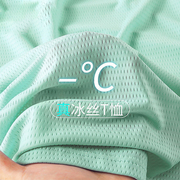 夏季薄款冰丝网眼，速干短袖t恤男韩版大码，休闲户外运动半截袖上衣