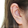小星星锆石耳钉纯银镶钻耳钉多耳洞搭配耳骨钉网红气质甜美耳环