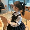 女童学院风假两件连衣裙，2024春季韩版儿童jk公主裙女宝宝裙子