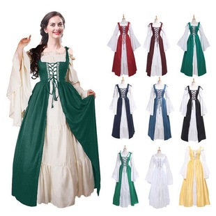 欧美捆绑束腰中世纪文艺复兴复古连衣裙女Medieval vintage dress
