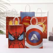 超级英雄主题男孩生日袋糖果袋牛皮纸手提袋生日派对礼物袋