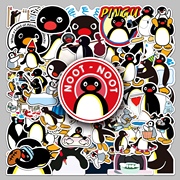 50张pingu动画企鹅家族卡通，动物可爱防水装饰手机行李箱电脑贴纸