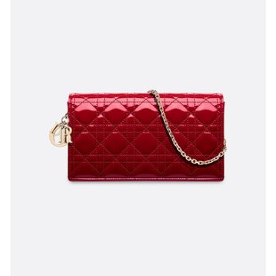 欧洲直邮Christian Dior克里斯汀·迪奥Lady Dior手提包红色漆皮