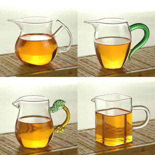 公道杯双层公道杯尖嘴月牙杯，耐热玻璃茶具，分茶器分酒器家用茶具