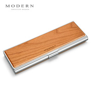 德国modern创意笔盒简约男女学生白领高级木制金属笔盒文具盒
