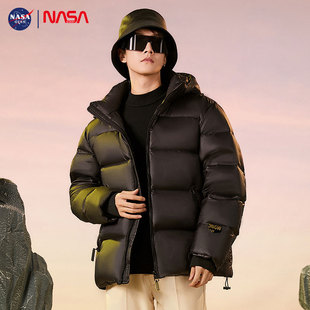 NASA联名羽绒服男外套冬季棉衣加厚潮牌大码立领羽绒棉服情侣外套