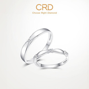 cr克d徕帝钻石对戒情侣，款婚戒18k金结婚(金结婚)男戒钻戒男女铂金戒指一对