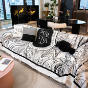 欧式轻奢风时尚花卉设计沙发套四季通用全盖式沙发盖布防滑沙发巾