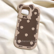 卡通立体硅胶小熊适用于iphone13promax可爱熊爪苹果12手机壳超萌镜头，棕色十一软壳少女心14max保护套