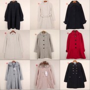 日本vintage复古高档羊毛呢，大衣女中长款秋冬小个子纯色毛呢外套