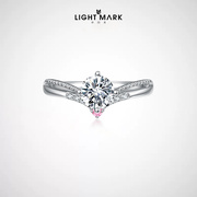 LightMark小白光 东京爱情物语18K金50分钻石戒指女1克拉求婚钻戒