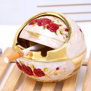 大号球形烟灰缸创意翻盖个性潮流家用客厅茶几多功能欧式时尚烟缸