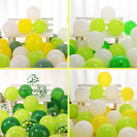 复古橄榄绿果绿豆沙绿色，气球儿童生日装饰场景，布置森林系主题汽球