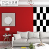 几何拼色墙纸美式轻奢北欧风格卧室客厅拼接撞色背景墙大红色壁纸