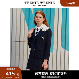 TeenieWeenie小熊奥莱春装学院风少女风甜美宽松复古西装外套