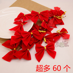 圣诞节日小蝴蝶结圣诞节装饰品圣诞树挂件小领结5.5cm一包12个