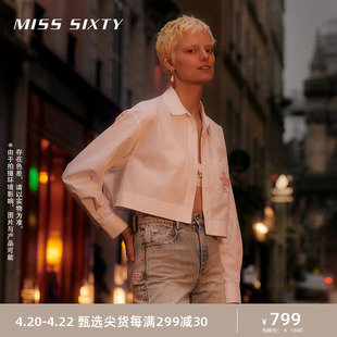 Miss Sixty x ANDRÉ SARAIVA春季天使系列白色衬衫女短款街头风