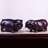 黑檀木雕招财猪摆件木头雕刻工艺品招财可爱对猪实木客厅小猪摆件