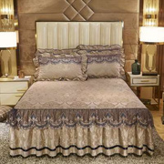 欧式天鹅绒床裙单件，保暖蕾丝床罩床套床上用品三件套四季1.8m纯色