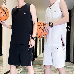 耐克顿团购定制篮球服套装男士夏季速干无袖冰丝背心男跑步运动服