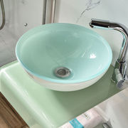 挂墙式不锈钢支架洗脸池小户型，卫生间钢化玻璃洗手台盆浴室柜组合