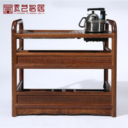 红木家具 全鸡翅木边几小茶几 仿古中式实木功夫茶台 阳台泡茶桌